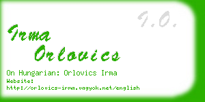 irma orlovics business card